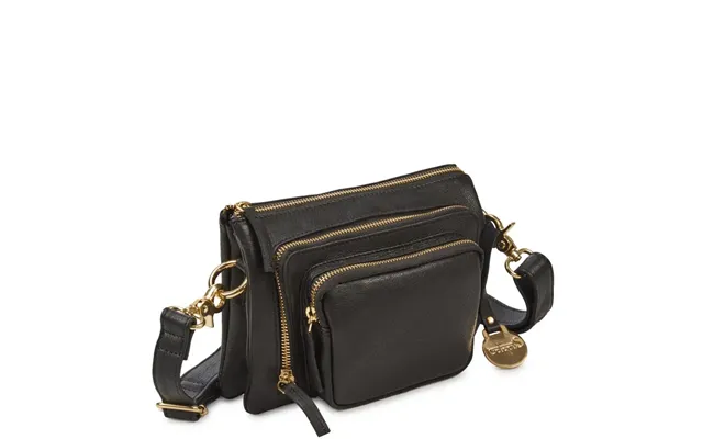 Style Oslo I Sort Læder M. Guld. Ultratjekket Og Cool Clutch - Skulder- Og Crossbodytaske