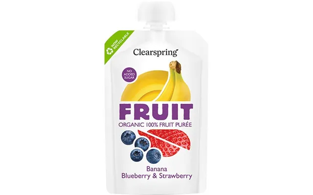 Banan, Blåbær & Jordbær Frugtpuré Økologisk - 100 Gram