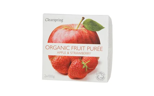 Frugtpuré Æble Jordbær Økologisk- 200 Gram - Clearspring