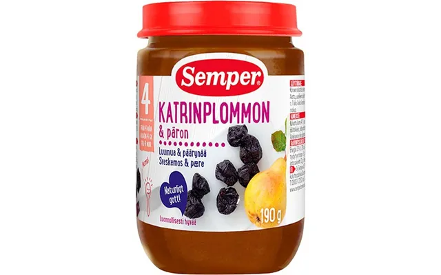 Frugtpure Med Sveske, Pære Og Æble 4 Mdr. - 190 Gram