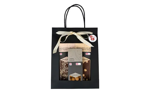 Gourmet Gavepose Creme Økologisk M. 2 Chokoladeplader Samt Dragée Mandler - 240 Gram