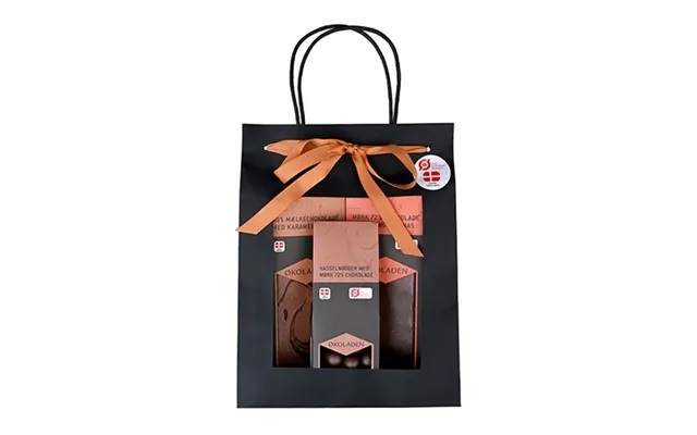 Gourmet Gavepose Orange Økologisk M. 2 Chokoladeplader Samt Dragée - 240 Gram