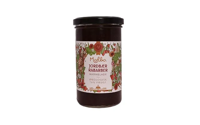 Jordbær & Rabarber Marmelade Molbo, Økologisk - 290 Gram
