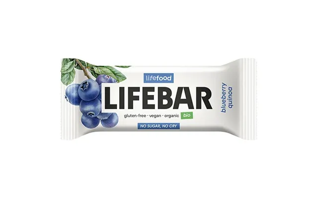 Lifebar Blåbær Quinoa Raw Økologisk - 40 Gram