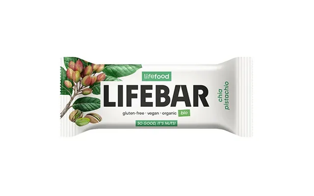Lifebar Chia Pistacie Raw Økologisk - 40 Gram