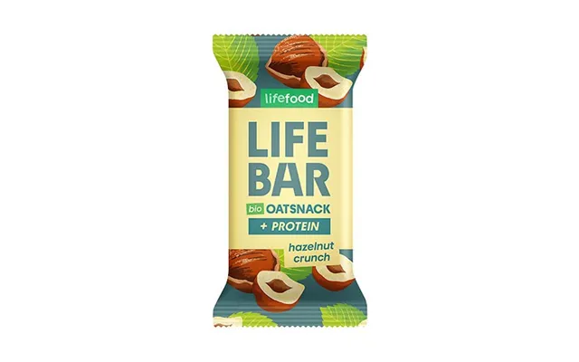 Lifebar Havre Snack Protein Hazelnut Crunch Økologisk - 40 Gram