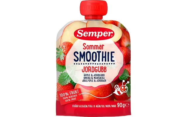 Sommer Smoothie Med Æble Og Jordbær 6 Mdr. - 90 Gram