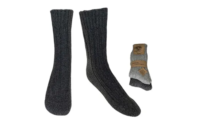 Strømper Koksgrå & Grå Alpaka - Str. 35 38 2-par Strømper Tykke product image
