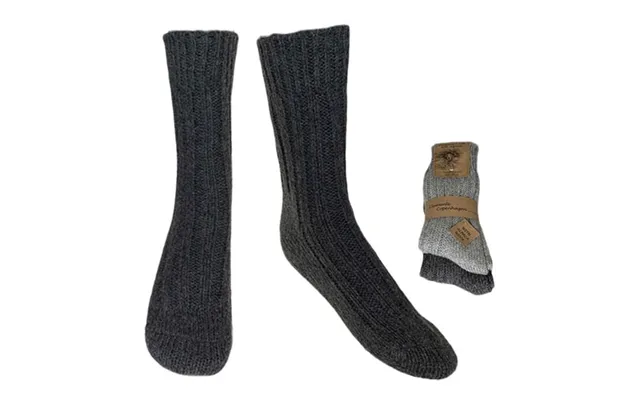 Strømper Koksgrå & Grå Alpaka Strømper Tykke, - Str. 43 46