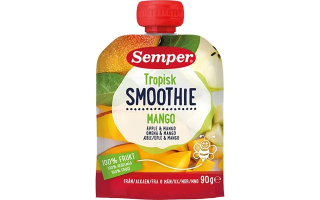 Tropisk Frugtsmoothie Med Mango Og Æble 6 Mdr. - 90 Gram