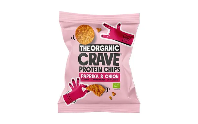 Veganske Protein Chips M. Paprika & Onion Økologisk - 30 Gram