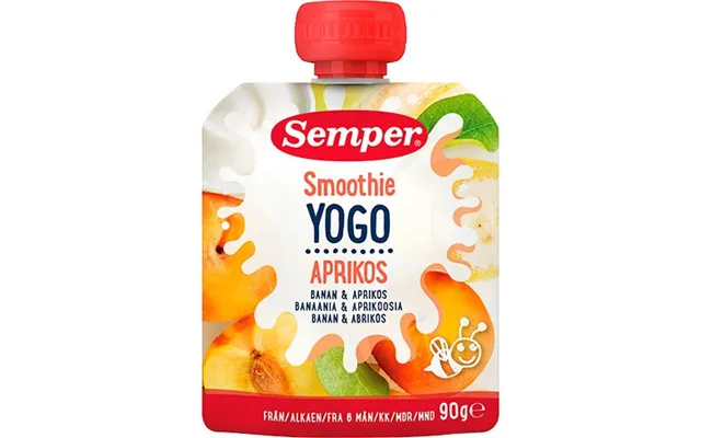 Yogo Smoothie Med Banan Og Abrikos 6 Mdr. - 90 Gram
