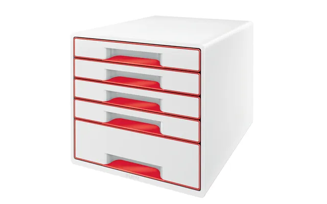 Desk Cube Wow M 5-skuffer Hvid Rød
