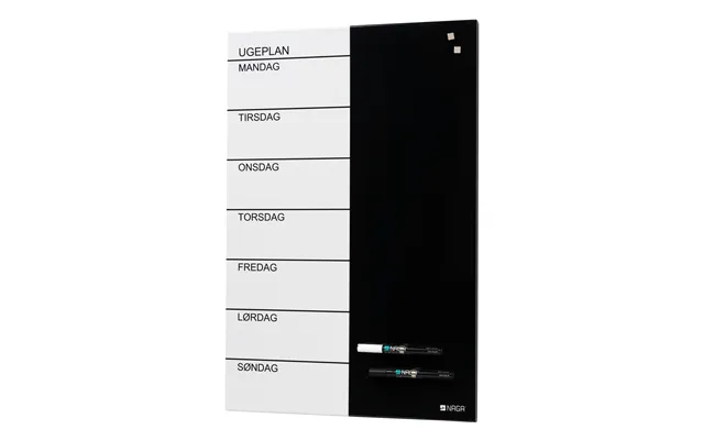 Magnetisk Stål Ugetavle 60 X 40 Cm. Dansk