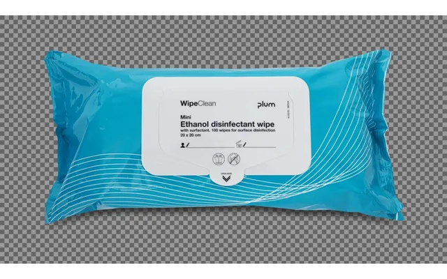 Plum Wipeclean Ethanol Disinf. 80% W Tensid - Mini 100 Wipes