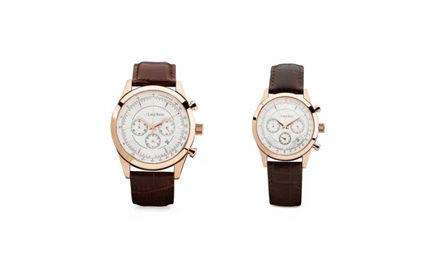Luigi Ricci Eleganza X10 & X11 Gavesæt Chronograph Armbånds Ure Til Mænd & Kvinder Med Rosa Guld Og Læder Rem