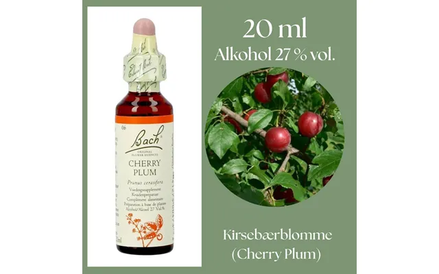 Bach Original Flower Remedies - Kirsebærblomme Cherry Plum Alkohol 27% Vol