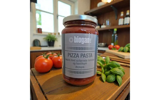 Biogan - Økologisk Pizza Pasta Sauce Med Soltørrede Tomater Og Basilikum