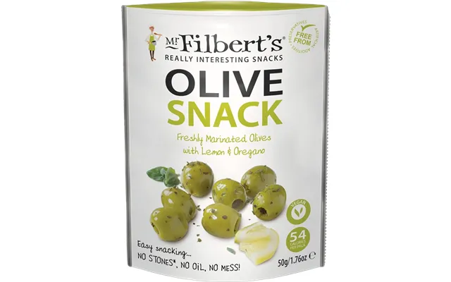 Mr. Filbert's Green Olives With Lemon & Oregano 50g
