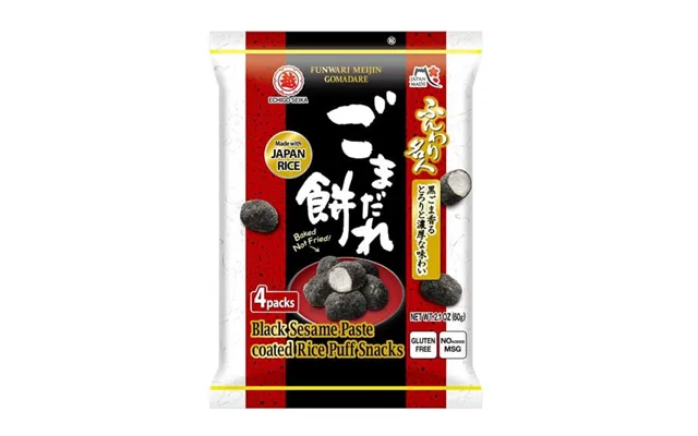 Black Sesame Paste Coated Rice Puff Snacks 60 G. - Stop Madspild