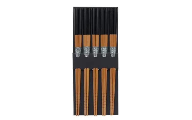 Chopsticks Sæt Træ Sort Tokyo Design Studio 5 Par - Sushi Spisepinde