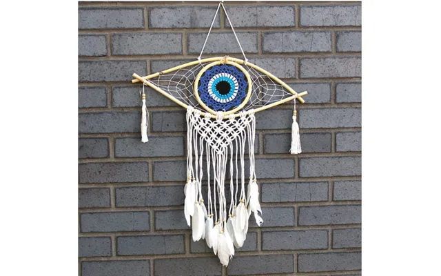 Drømmefanger Med Evil Eye Beskyttende Macramé Dekoration - Dekoration