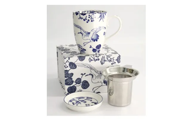 Flora Japonica Mug Gavesæt Crane Med Strainer And Tea Tip 340 Ml