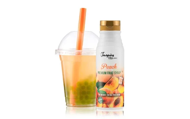 Frugtsirup Til Bubble Tea Med Fersken Smag 300 Ml. - Frugtsirup