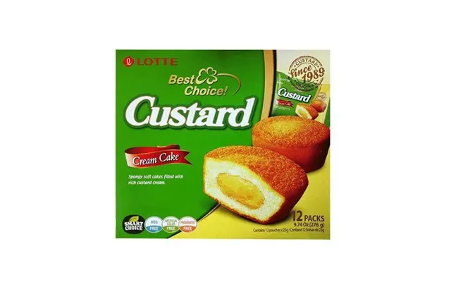 Lotte Custard Cream Cake 12 Packs 276 G. - Kiks Og Kager