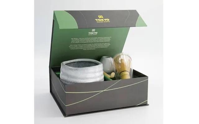 Matcha Gavesæt Grå Teceremoni I 4 Dele - Gavesæt Og Æsker