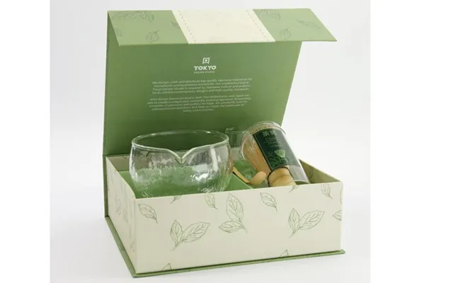 Matcha Giftset Glass Matcha Sæt 4 Dele - Gavesæt Og Æsker