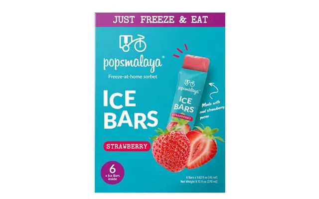 Popsmalaya Sorbet Bar Jordbær Isbar 270 Ml. - Desserter