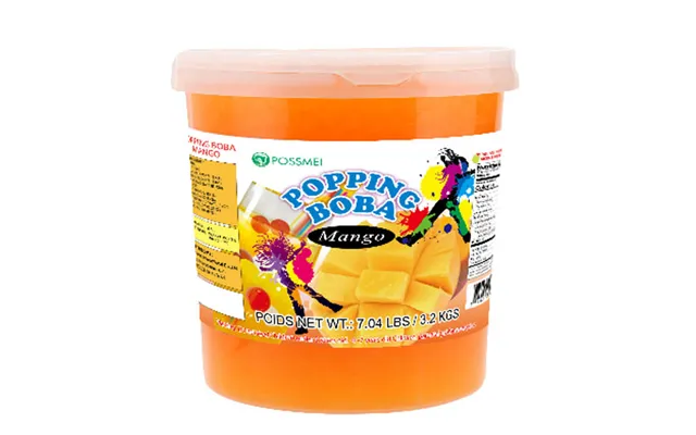 Possmei Popping Boba Perler Med Mango 3,2 Kg. - Boba Perler