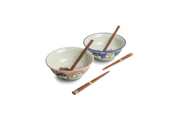 Ramen Bowl Set Shiba 6 Dele Ø21 Cm. - Gavesæt Og Æsker