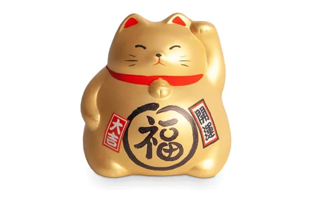 Small Gold Money Box Lucky Cat 8,5 Cm. - Figurer