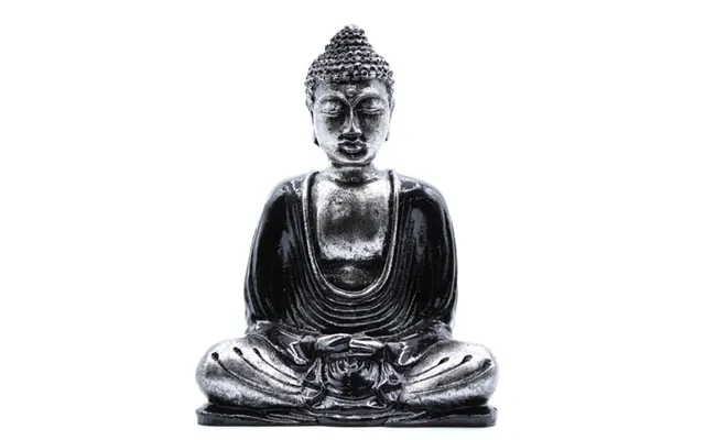 Sort & Grå Buddha Figur Medium Meditations Buddha I Resin - Figurer
