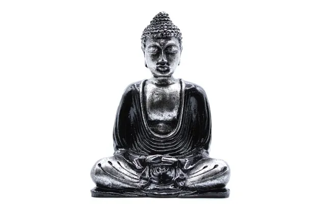 Sort & Grå Buddha Figur Medium Meditations Buddha I Resin - Figurer