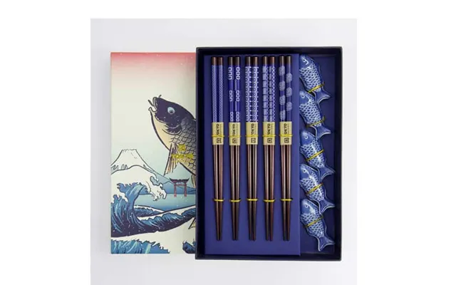 Spisepinde Gavesæt 10 Fish Japansk Design - Spisepinde