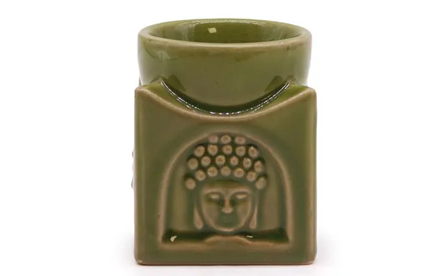 Square Buddha Oliebrænder Light Jade Keramisk Aroma Brænder - Dekoration