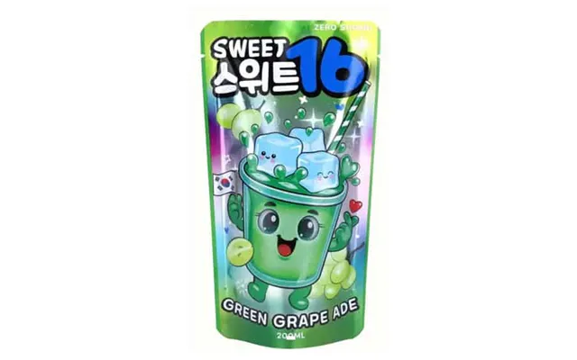 Sweet16 Korean Green Grape Ade Zero Sugar 200 Ml - Juice, Frugtdrik Og Øvrige Drikke