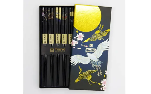 Tokyo Design Studio Chopstick Gavesæt Crane 5 Par - Spisepinde