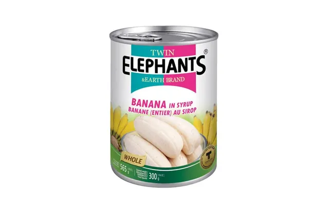 Twin Elephants Banana In Syrup 565 G. - Bønner Og Bælgfrugter