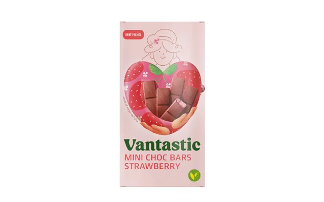 Vantastic Mini Strawberry Choc Bars 100 G. - Kiks Og Kager