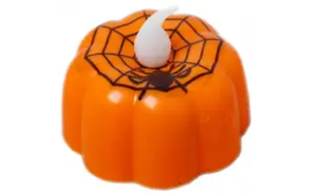 Muto Halloween Græskar Med Edderkoppespind 4,5 Cm Led-lys - Led-lys