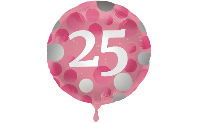 25 Års Folie Ballon Pink - 45 Cm