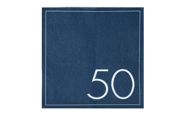 50 Års Fødselsdags Servietter I Blå 16x