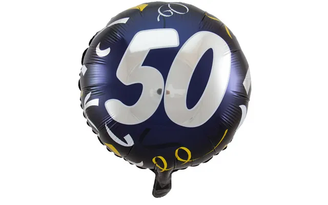 50 Års Fødselsdagsballon Blå - 45 Cm