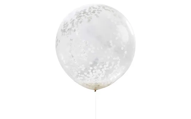 Ballon Med Hvid Konfetti - 90 Cm