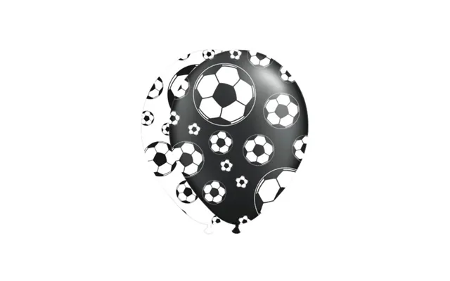 Balloner Med Fodbold Motiver Sort Og Hvid 8x - 30 Cm