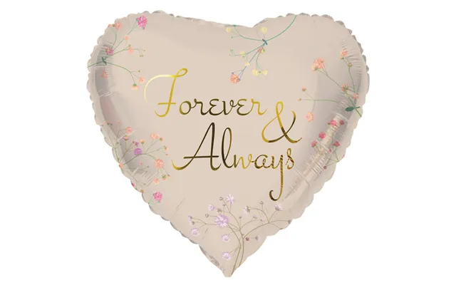 Forever & Always Hjerteformet Folie Ballon - 45 Cm